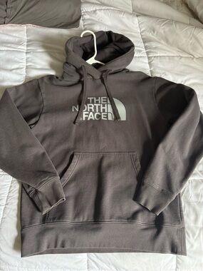 The North Face Men's Hoodie - Charcoal Gray Logo Pullover